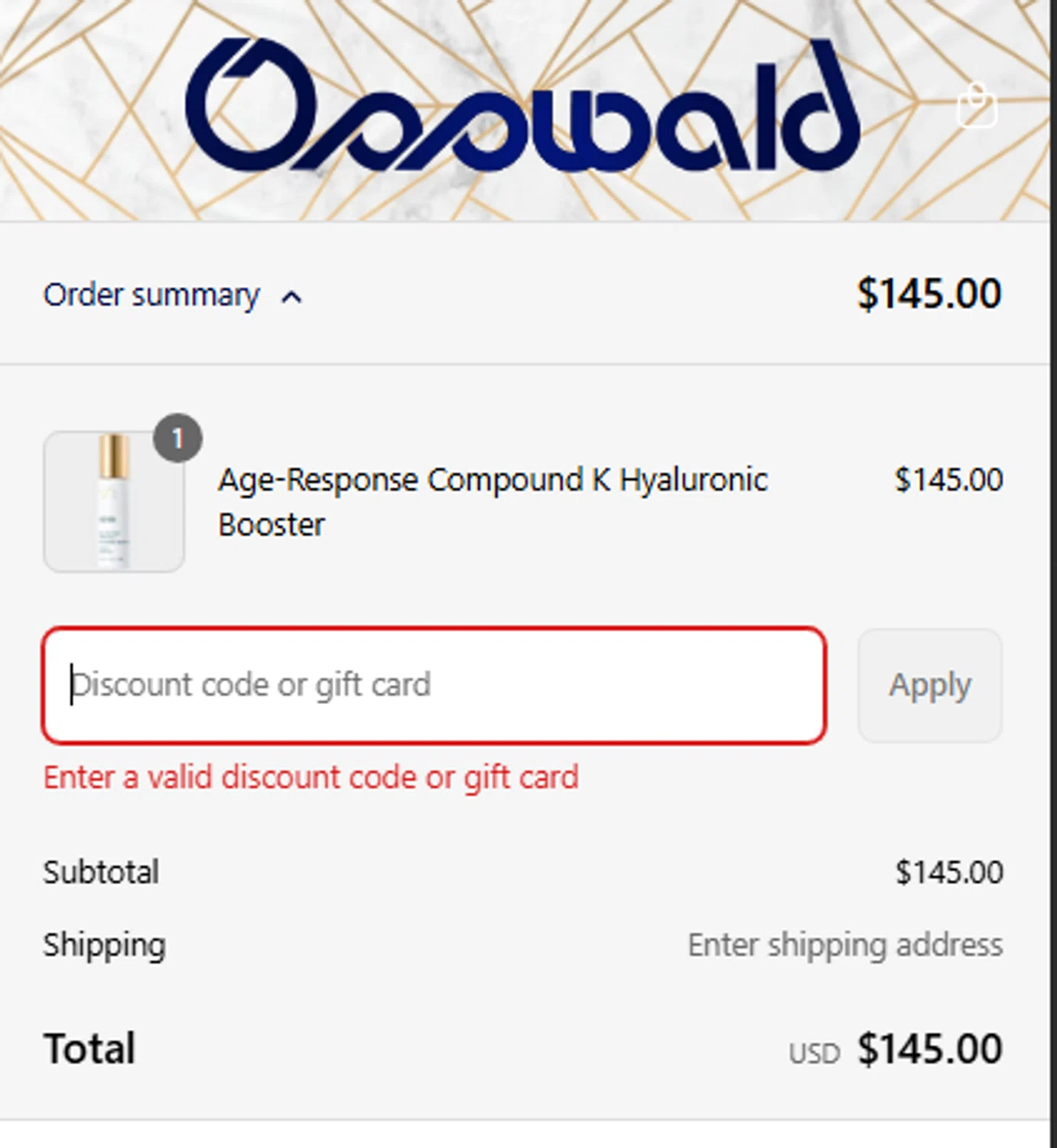 Osswald discount code screenshot showing code LBR15 applied at Osswald checkout page. Uploaded by SimplyCodes community member pinkman on Aug 30, 2025