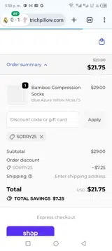 SORRY25 coupon verification screenshot