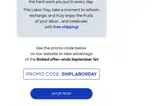 shiplaborday coupon verification screenshot