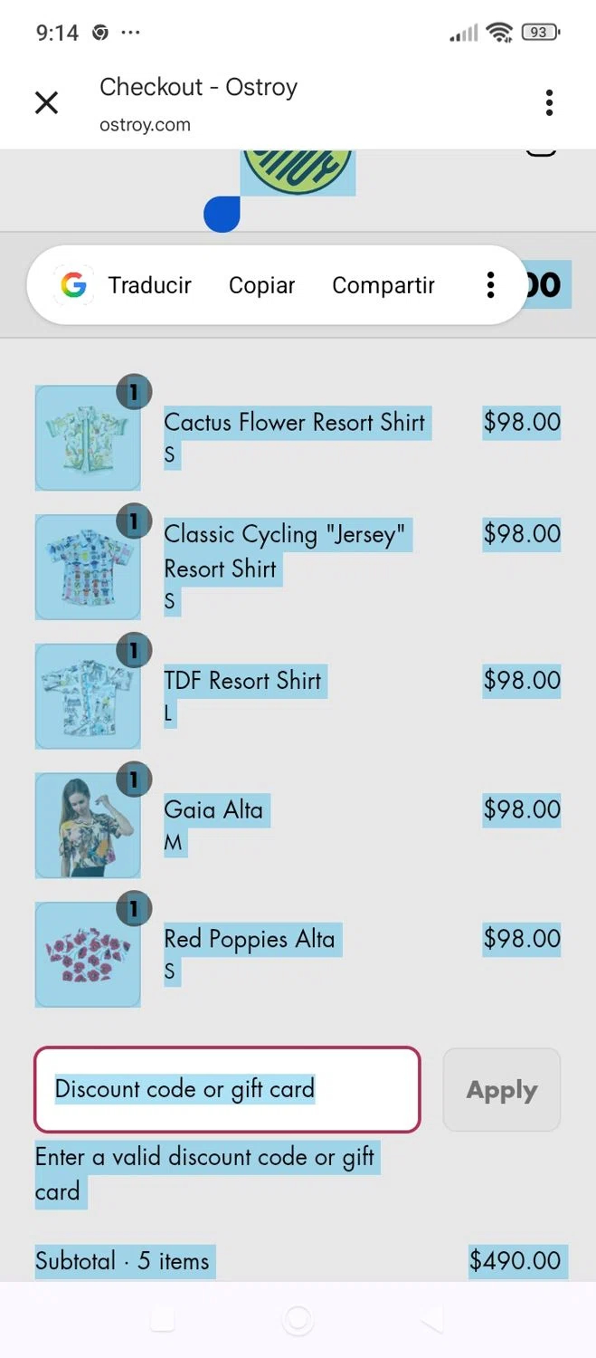 Ostroy discount code screenshot showing code ATLEASTWETRIED10 applied at Ostroy checkout page. Uploaded by SimplyCodes community member GloriousPro8890 on Jul 17, 2025