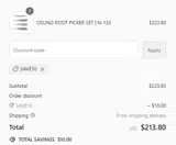 SAVE10 coupon verification screenshot