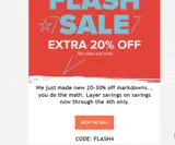 FLASH4 coupon verification screenshot
