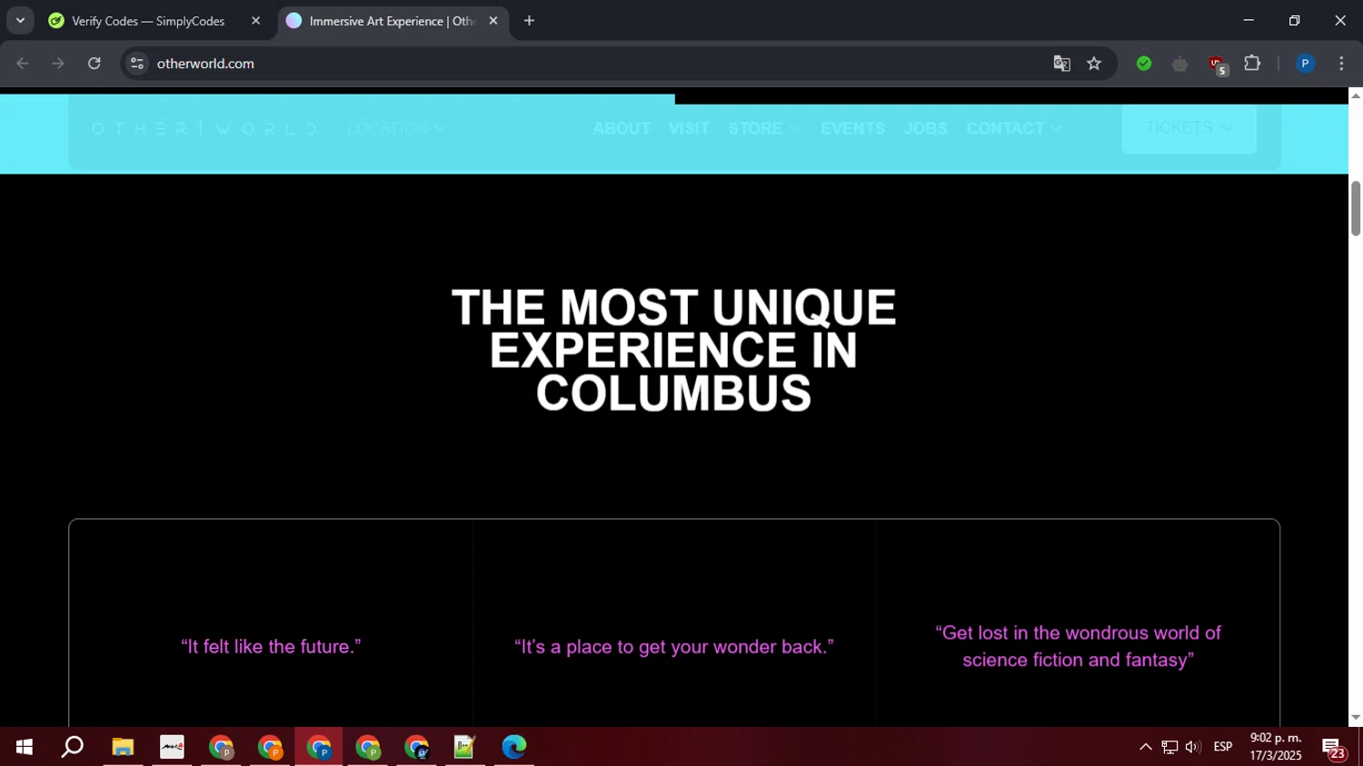 Otherworld checkout page showing Otherworld coupon code box | Screenshot taken by SimplyCodes community member on Mar 18, 2025