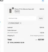 Otofly coupon verification screenshot