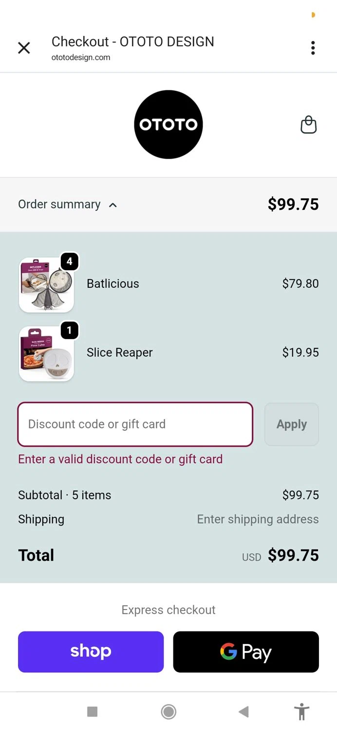 Ototo coupon code screenshot showing code 30OTOTO30 applied at Ototo checkout page. Uploaded by SimplyCodes community member IFeelGood3 on Oct 3, 2025