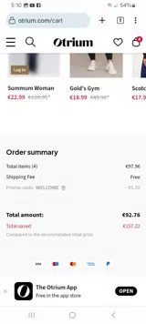 WELCOME coupon verification screenshot