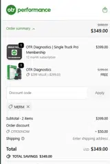 MERM coupon verification screenshot