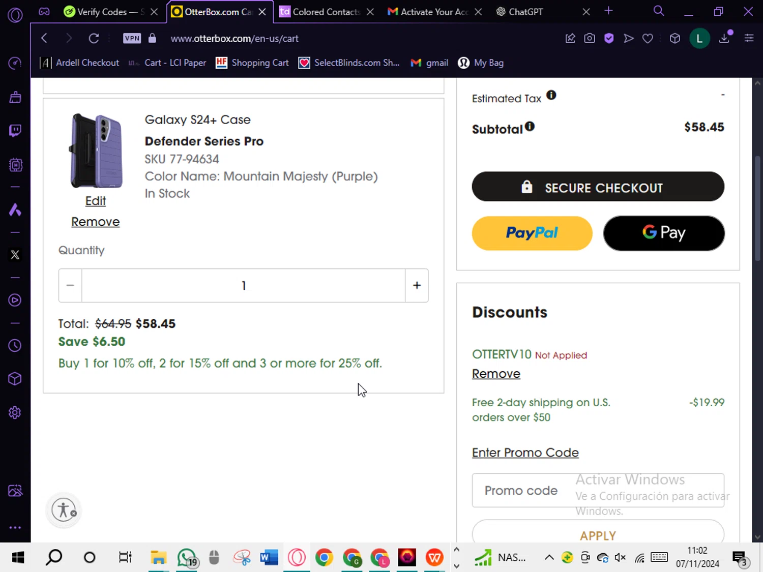 where to use OtterBox promo code box