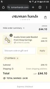 EXTRA10 coupon verification screenshot