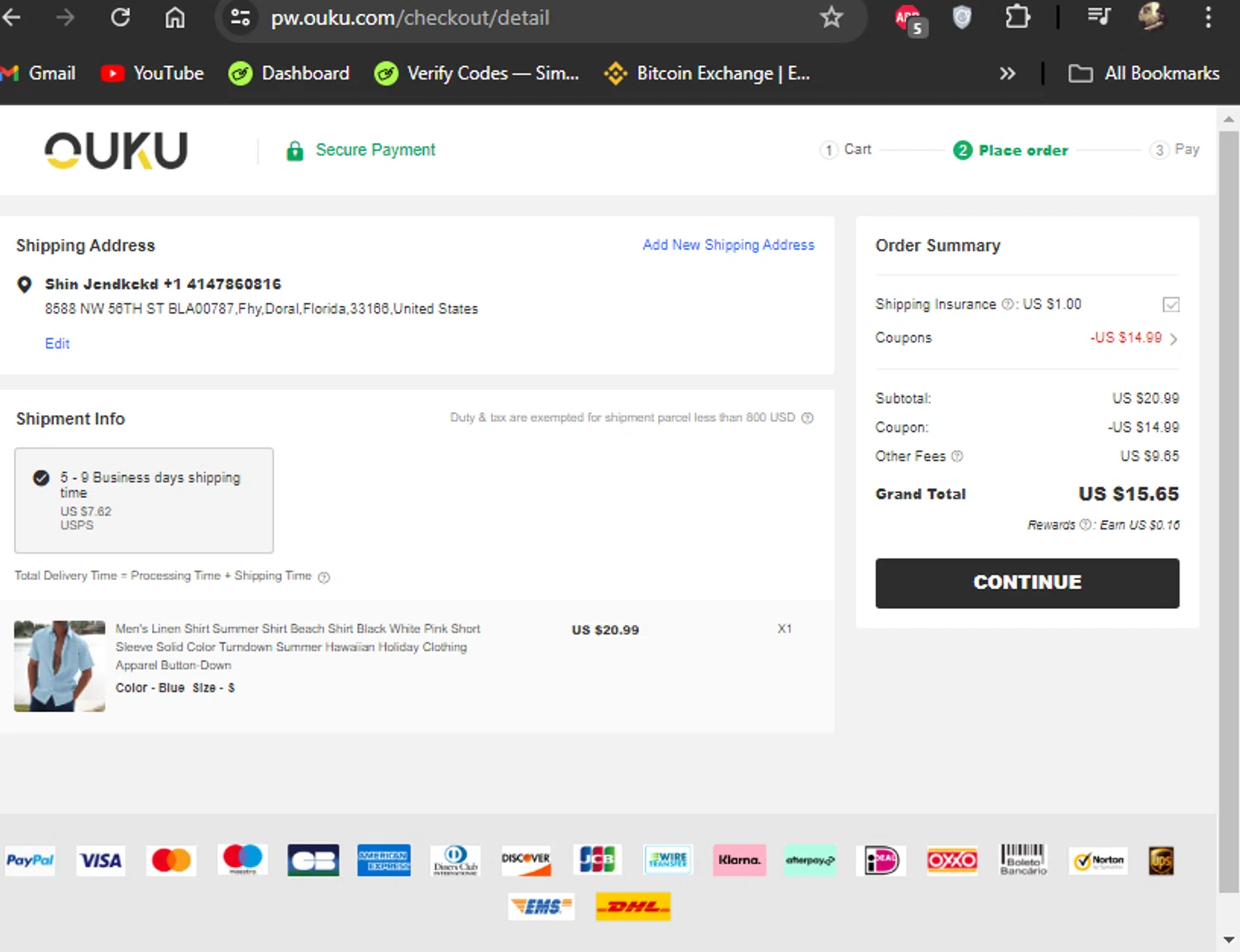 where to use Ouku promo code box