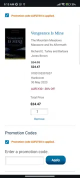 Oxford University Press coupon verification screenshot