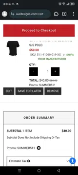SUMMER511 coupon verification screenshot