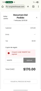 MAKE10 coupon verification screenshot