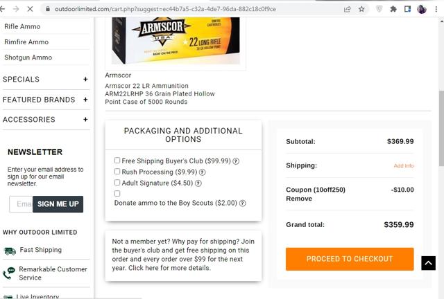 Outdoor Limited checkout page showing Outdoor Limited coupon code box | Screenshot taken by SimplyCodes community member on Aug 2, 2022