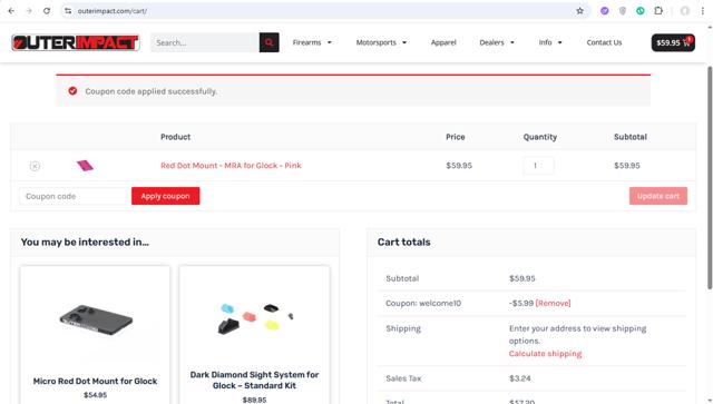 OuterImpact checkout page showing OuterImpact coupon code box | Screenshot taken by SimplyCodes community member on May 25, 2025