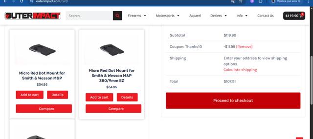 OuterImpact checkout page showing OuterImpact coupon code box | Screenshot taken by SimplyCodes community member on Jun 29, 2025