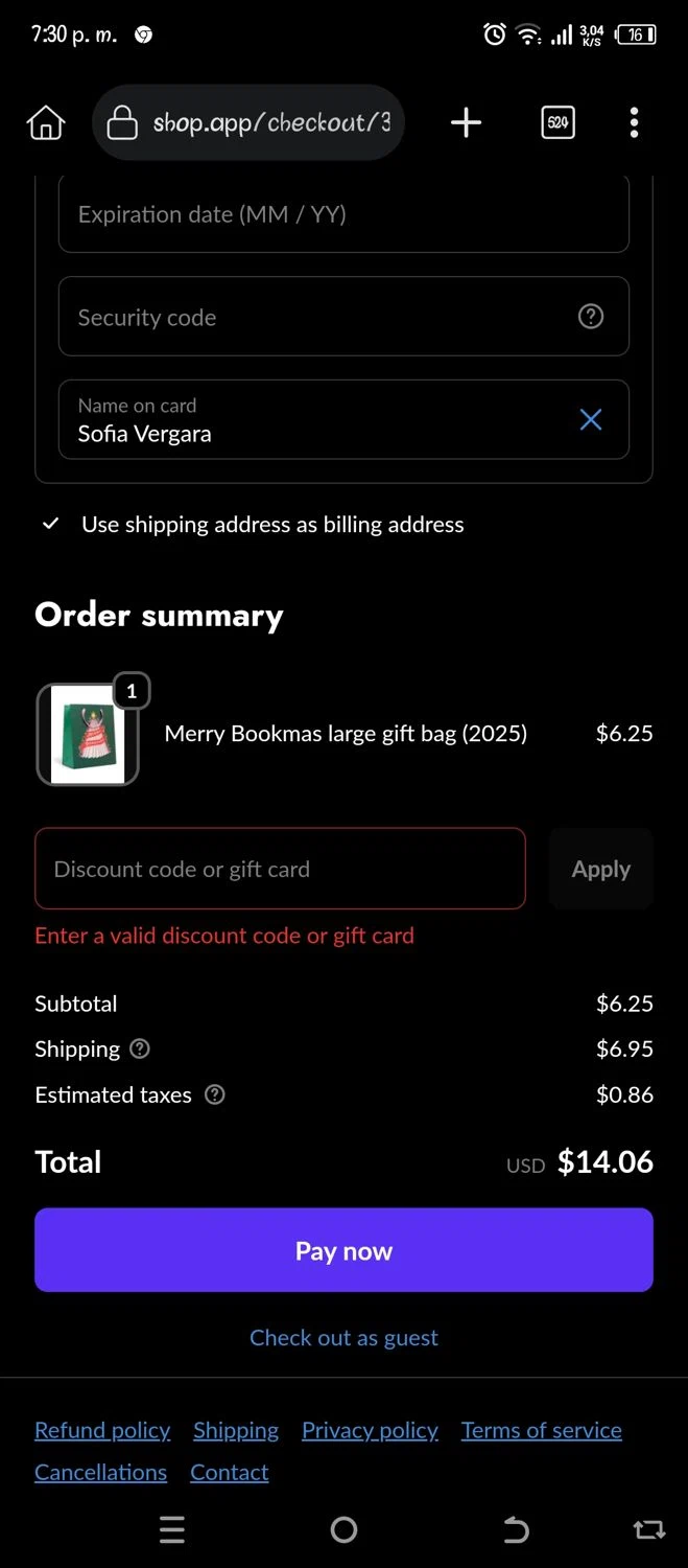 Out Of Print coupon code screenshot showing code GIFTBAG applied at Out Of Print checkout page. Uploaded by SimplyCodes community member Pipina11 on Nov 17, 2025