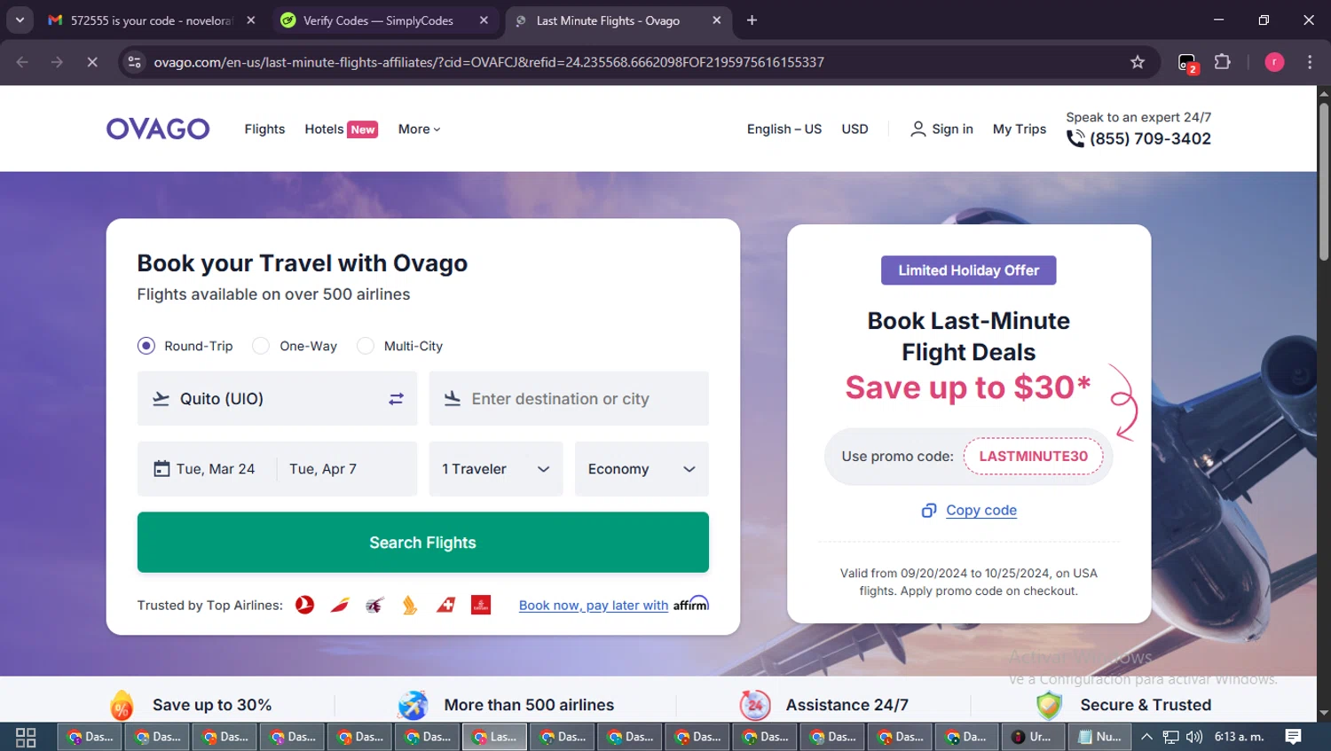 Ovago checkout page showing Ovago promo code box | Screenshot taken by SimplyCodes community member on Jan 23, 2026