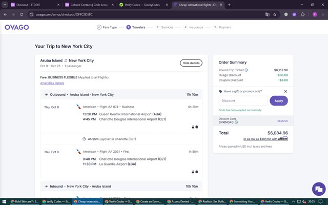 Ovago checkout page showing Ovago promo code box | Screenshot taken by SimplyCodes community member on Aug 11, 2025