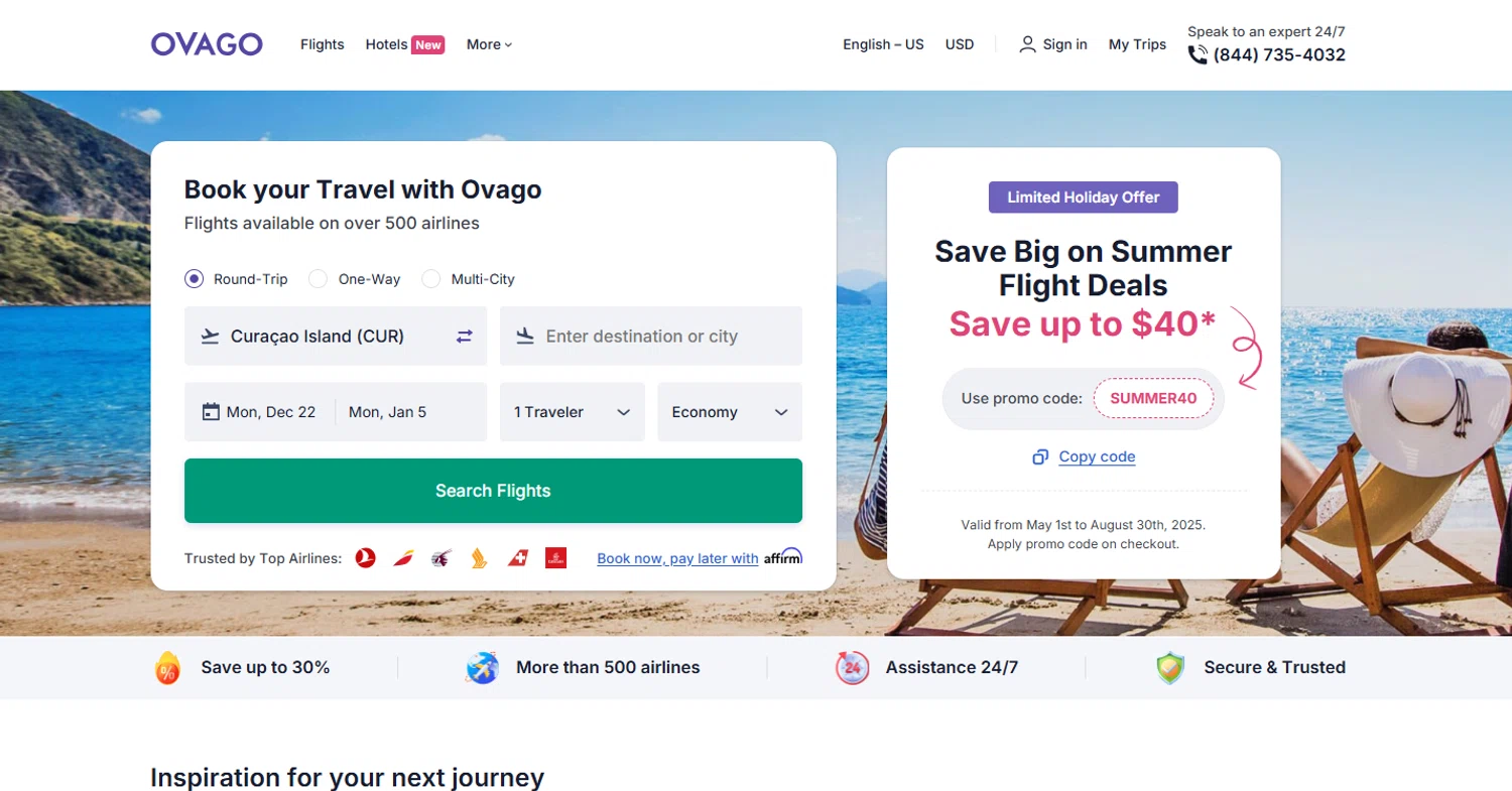 Ovago promo code screenshot showing code SUMMER40 applied at Ovago checkout page. Uploaded by SimplyCodes community member Gaby04 on Oct 23, 2025