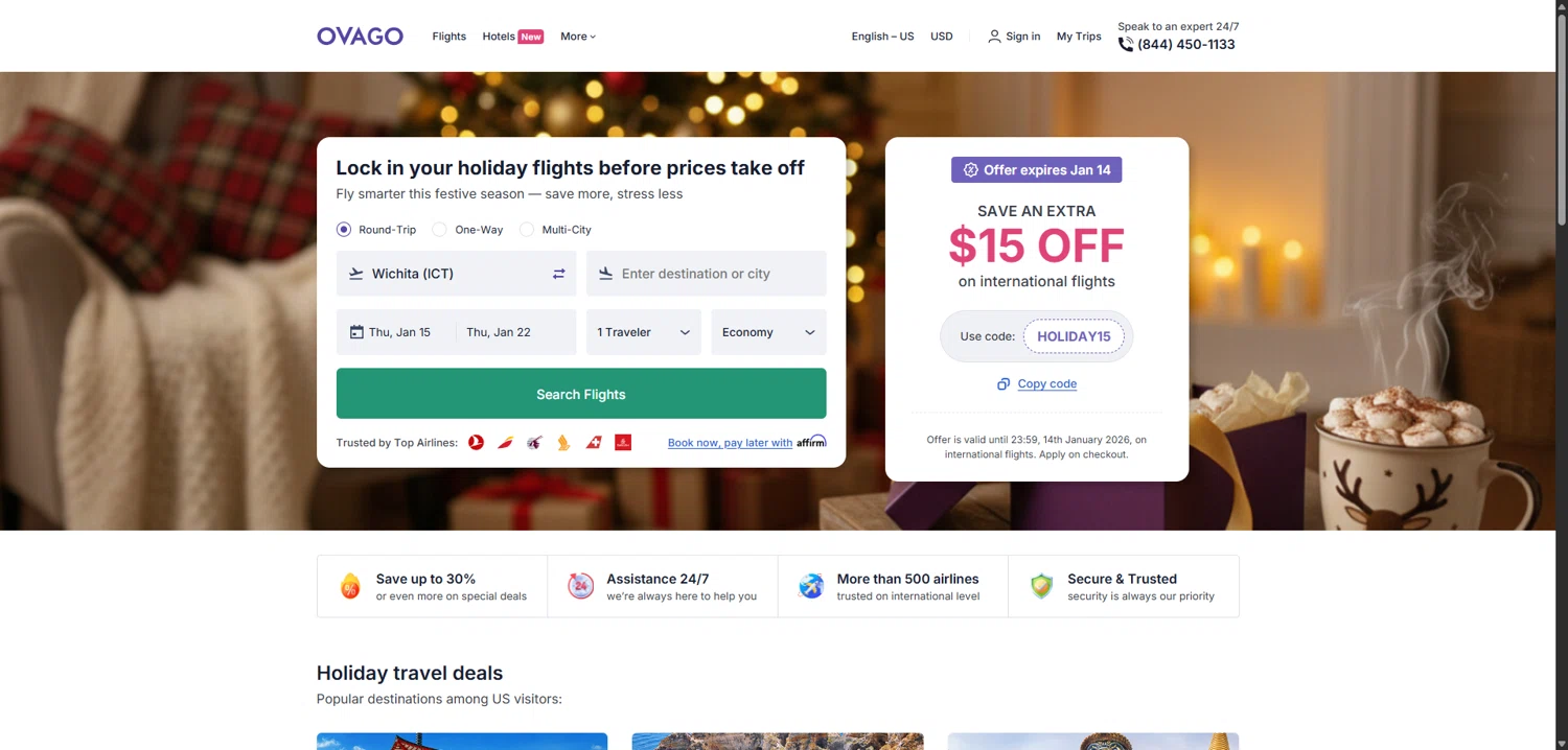 Ovago checkout page showing Ovago promo code box | Screenshot taken by SimplyCodes community member on Jan 23, 2026