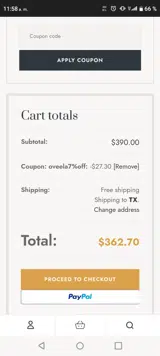 oveela7%off coupon verification screenshot