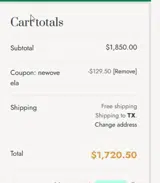 newoveela coupon verification screenshot