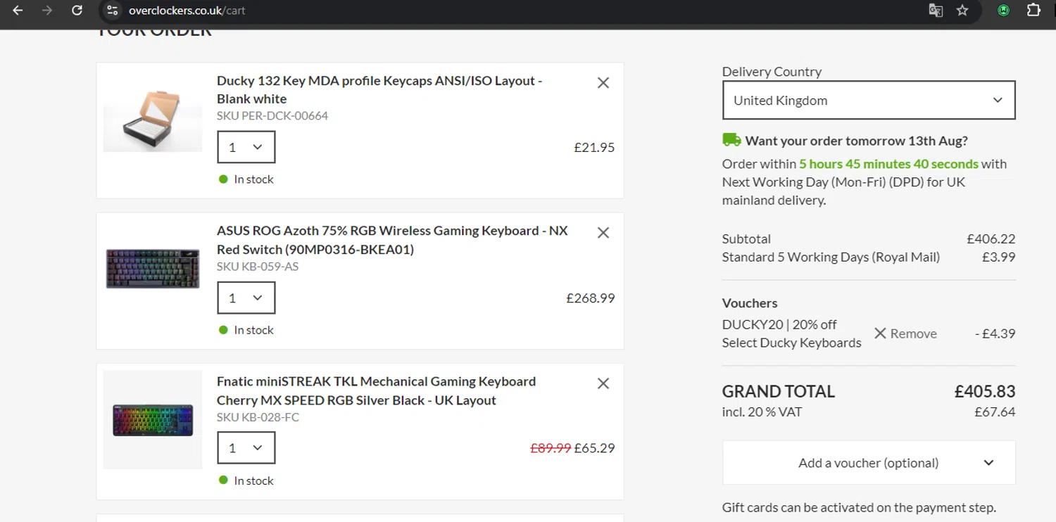 where to use Overclockers UK promo code box