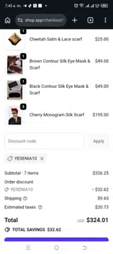 Yesenia10 coupon verification screenshot