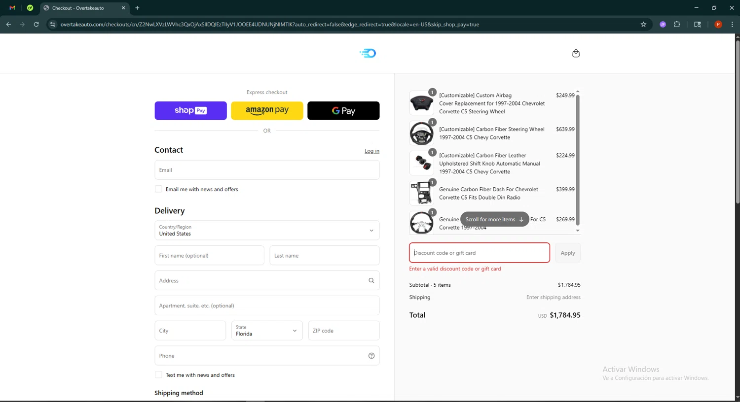 OvertakeAuto promo code screenshot showing code SOSLOWMARO applied at OvertakeAuto checkout page. Uploaded by SimplyCodes community member Isabelle_adjanichamber on Jun 22, 2025