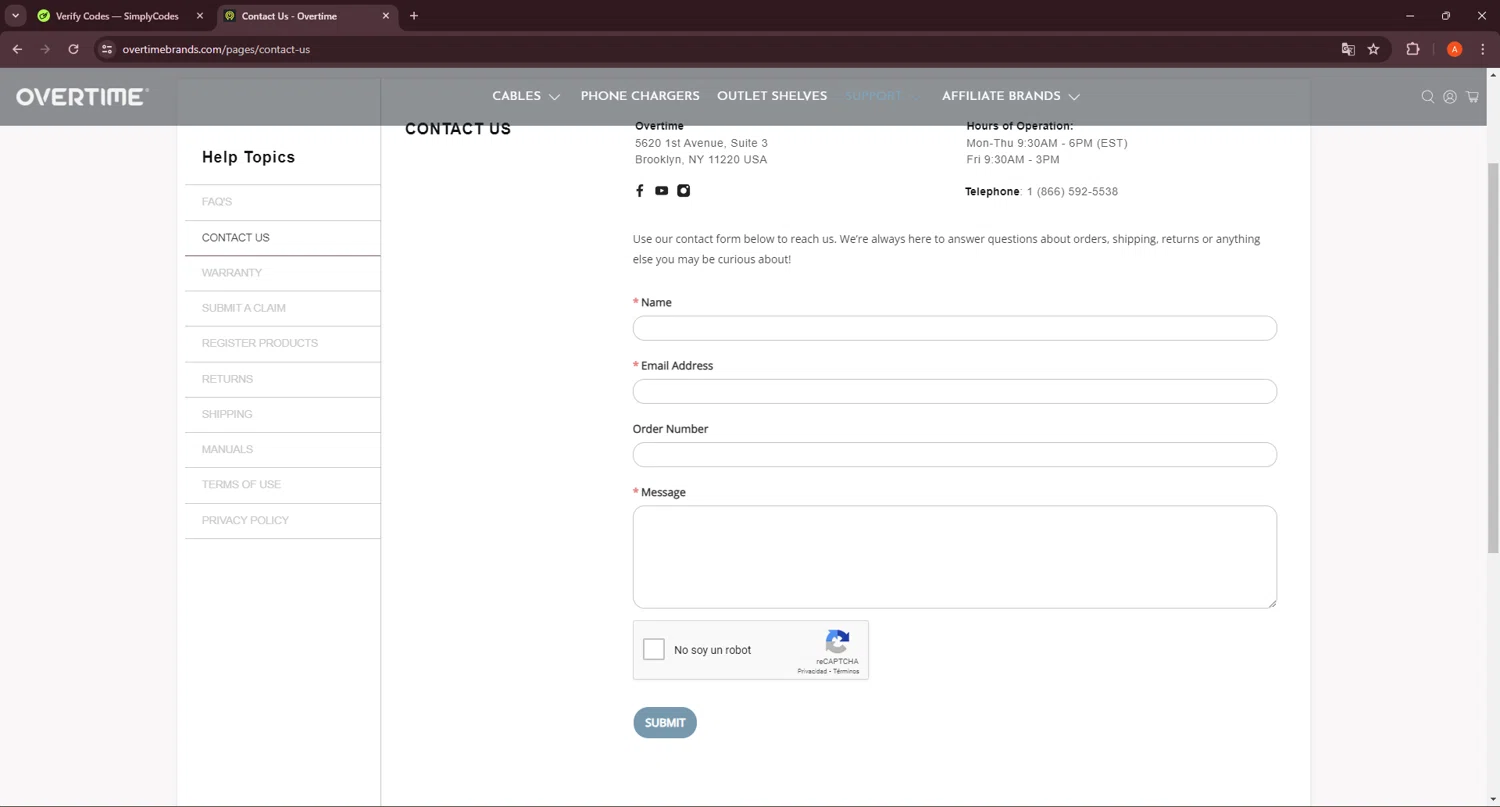 where to use Overtime Brand promo code box