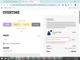 Overtime Shop coupon verification screenshot