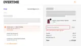 Overtime Shop coupon verification screenshot