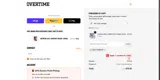 Overtime Shop coupon verification screenshot