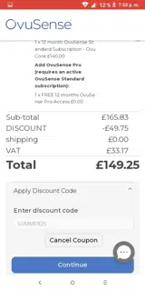 SUMMER25 coupon verification screenshot
