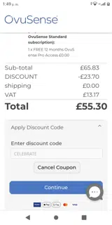 CELEBRATE coupon verification screenshot