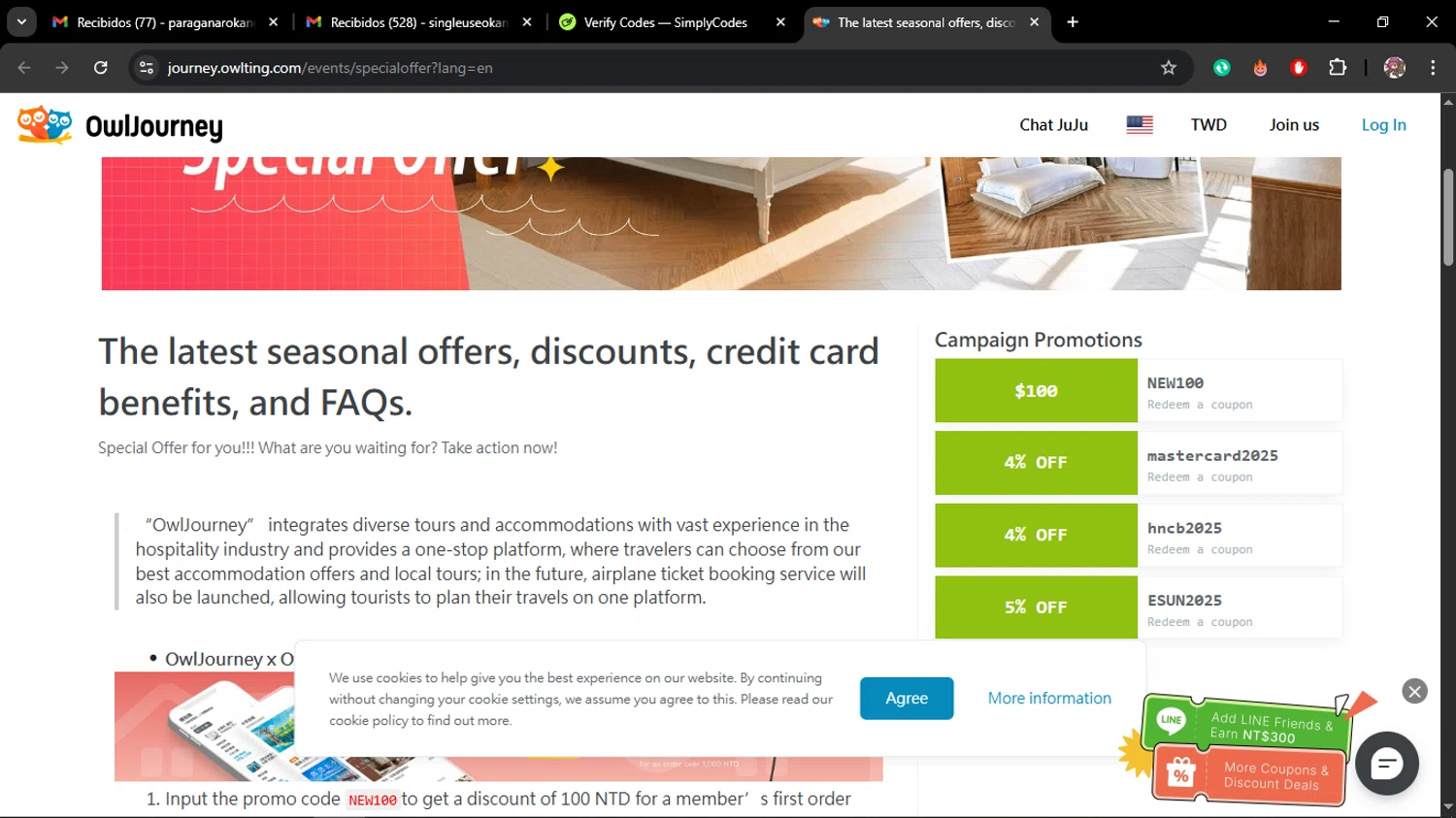 OwlTing promo code screenshot showing code mastercard2025 applied at OwlTing checkout page. Uploaded by SimplyCodes community member Juliet on Nov 16, 2025