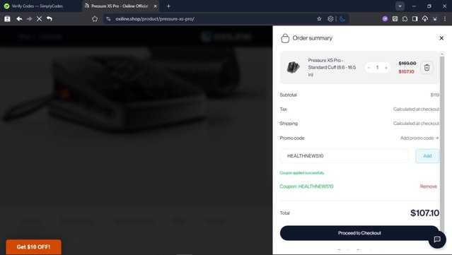 Oxiline checkout page showing Oxiline coupon code box | Screenshot taken by SimplyCodes community member on Sep 1, 2025