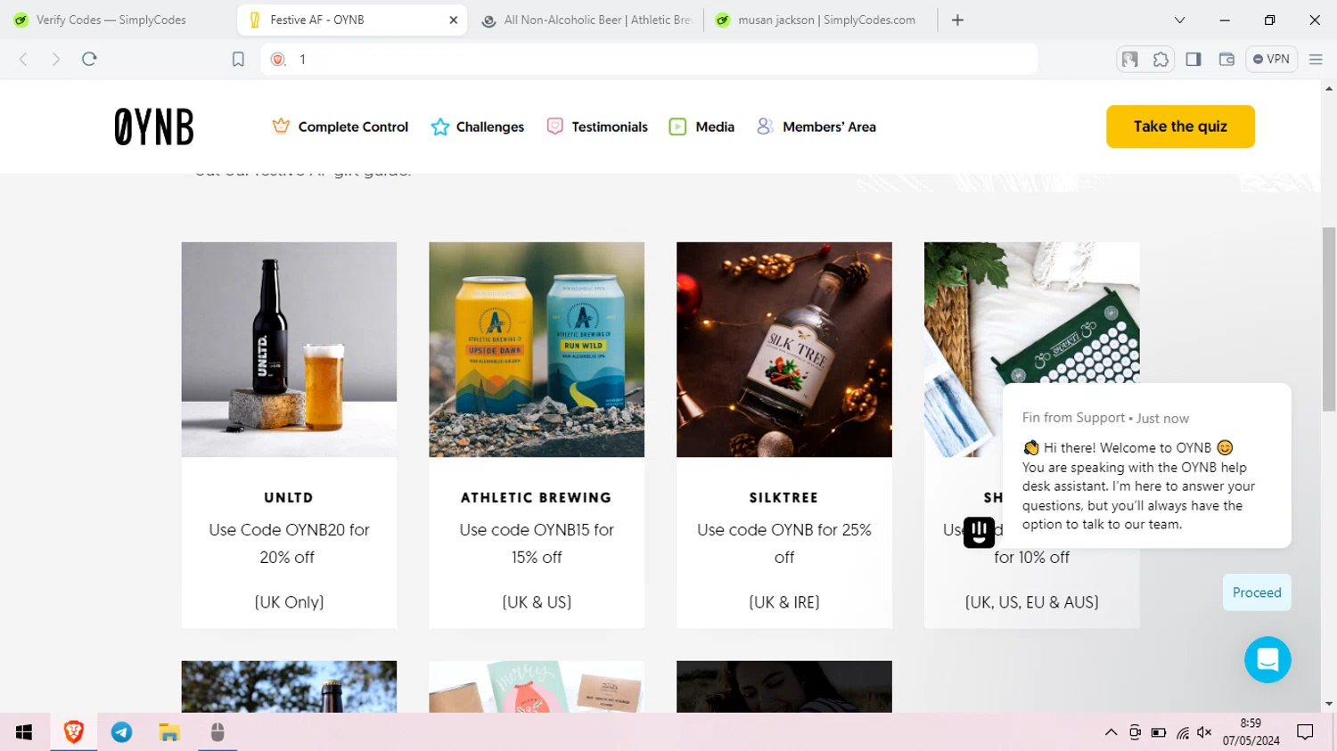 OYNB checkout page showing OYNB promo code box | Screenshot taken by SimplyCodes community member on May 7, 2024