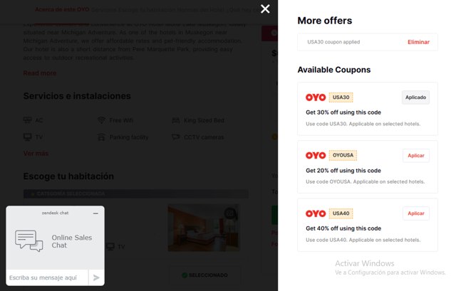 OYO Hotels USA checkout page showing OYO Hotels USA promo code box | Screenshot taken by SimplyCodes community member on Aug 25, 2025