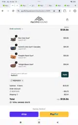 Pacific Hound coupon verification screenshot