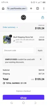 SIMPLYCODES coupon verification screenshot