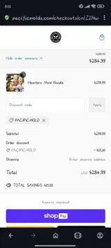 PACIFICMOLD coupon verification screenshot
