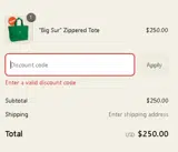 Pacific Tote Company coupon verification screenshot