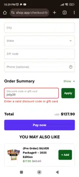 jolly20 coupon verification screenshot