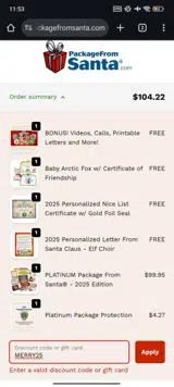 MERRY25 coupon verification screenshot