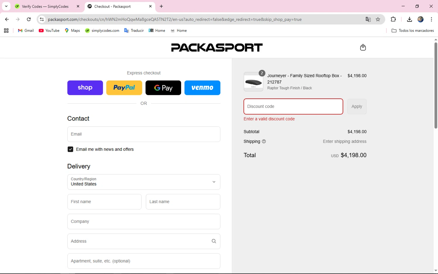 Packasport promo code screenshot showing code LABORDAY applied at Packasport checkout page. Uploaded by SimplyCodes community member ELMORADO on Sep 9, 2025