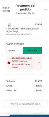 BOXIT coupon verification screenshot