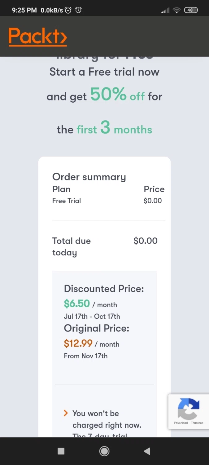 Packtpub checkout page showing Packtpub discount code box | Screenshot taken by SimplyCodes community member on Jul 9, 2022