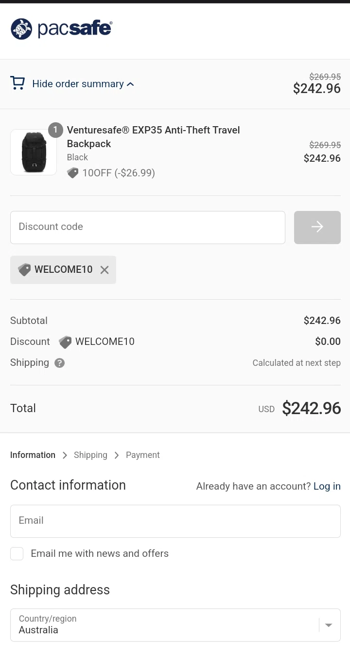 Pacsafe Discount Codes 10 Off Coupon Codes in August 2024 SimplyCodes